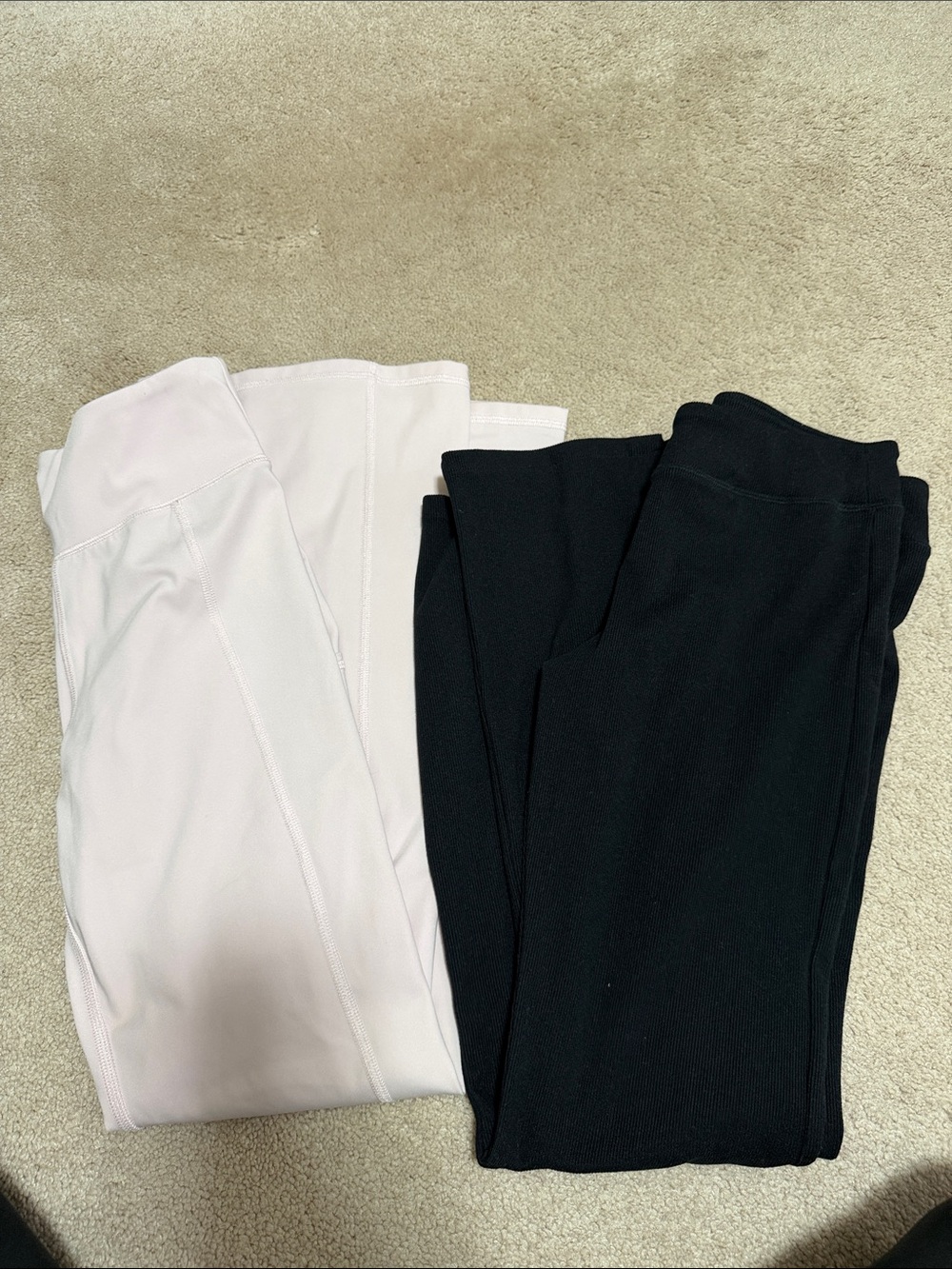 Girls  High-Rise Leggings - Black & Light Pink